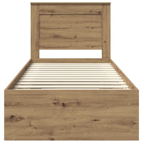 Ramka łóżka Dąb rzemieślniczy 75 x 190 cm Lite drewno sosnowe na Arena.pl