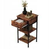 Nachttisch Kommode Schrank mit Schublade Regal Retro Braun Industrial Loft