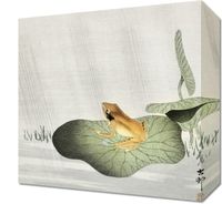 Obraz 30x30cm Frog on Lotus Leaf, Koson Japoński Vintage do Salonu