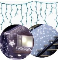 2X LAMPKI SOPLE ZEWNĘTRZNE CHOINKOWE KURTYNA ŚWIETLNA GRUBE 200 LED B. CIEP