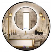 LUSTRO ŁAZIENKOWE LED 60 cm PODŚWIETLANE METALOWA RAMA LOFT OKRĄGŁE PREMIUM