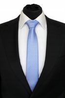 WĄSKI MĘSKI KRAWAT SLIM 6 cm BŁĘKITNY W KROPKI