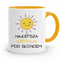Kubek Żółty Prezent Dla Szefa Najlepsza Szefowa Z Nadrukiem Ze Zdjęciem