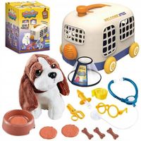 ZESTAW LEKARZA MAŁY WETERYNARZ MASKOTKA PIES TRANSPORTER PLUSZAK MATADI