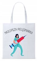 Dla Pielęgniarki Prezent Torba Eco Biała Shopper Z Nadrukiem Ze Zdjęciem