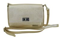 Skórzana torebka damska metalizowana - Złota