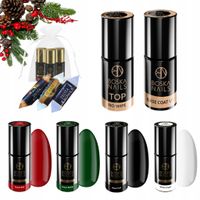 BOSKA NAILS Zestaw świąteczny 4x lakier hybrydowy BAZA TOP słodkości GRATIS