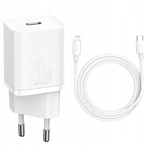 Ładowarka sieciowa Baseus USB-C 20W + kabel do iPhone Lightning fast charge zdjęcie 1