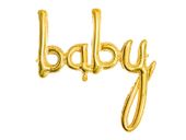 Balon foliowy napis BABY złoty, 100x86 cm