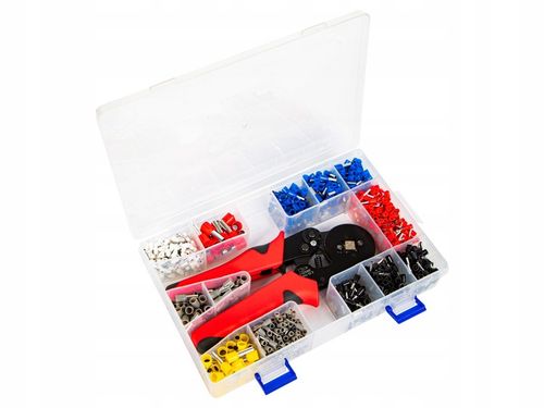 ZACISKARKA PRASKA TULEJK PRZEWODÓW 0,25 - 10,0 mm2 + 1200 KONEKTORÓW ZESTAW na Arena.pl