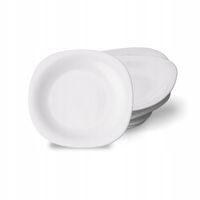 KOMPLET TALERZY na 6osób śniadaniowe talerze DESEROWE BIAŁE kwadratowe 20cm