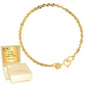 Złota Bransoletka 585 Skręcona Korda ZŁOTO na prezent Komunia Grawer