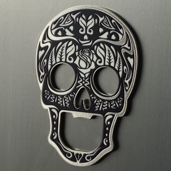 OTWIERACZ DO BUTELEK PIWA KAPSLI CZASZKA METALOWY zdjęcie 7