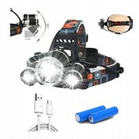 PROFESJONALNA LATARKA CZOŁOWA 3x LED czołówka na głowę akumulatorowa 1000lm