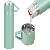 Termos 400ml 3 kubki stal nierdzewna na kawę herbatę zimne i ciepłe