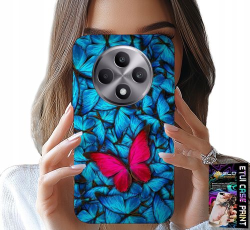 ETUI DO OPPO RENO12 F / 12FS 5G - NIEBIESKIE MOTYLKI, MOTYL, KOBIECE WZORY na Arena.pl