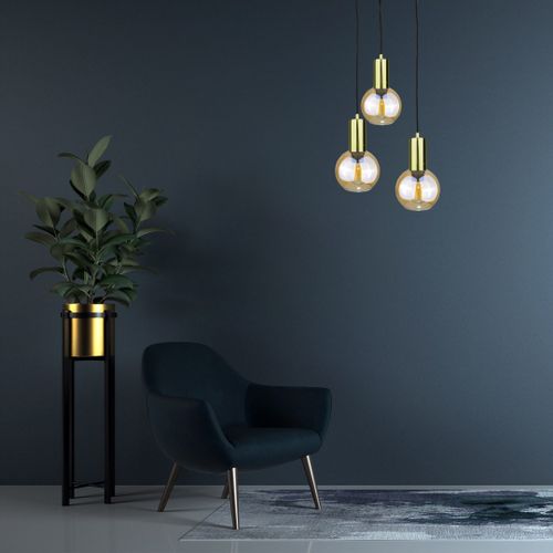 Lampa wisząca 3xE27 JANTAR GOLD na Arena.pl