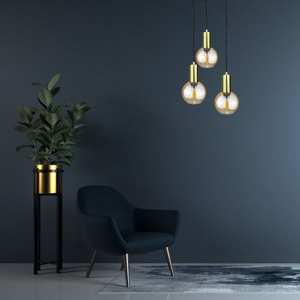 Lampa wisząca 3xE27 JANTAR GOLD zdjęcie 2