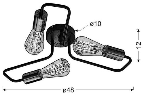 Herpe ampla 3x60W E27 czarny na Arena.pl