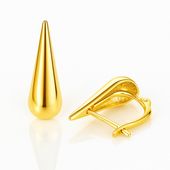 kolczyki ze stali szlachetnej pozłacane 14k złotem, łezki kst3502