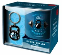 ZESTAW NA PREZENT DLA KRÓLA SIŁOWNI KUBEK Z BRELOKIEM DLA FACETA CHŁOPAKA