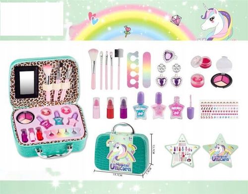 Kuferek do Makijażu dla Dzieci Zestaw Kosmetyków Bezpieczne Cienie Pomadki na Arena.pl