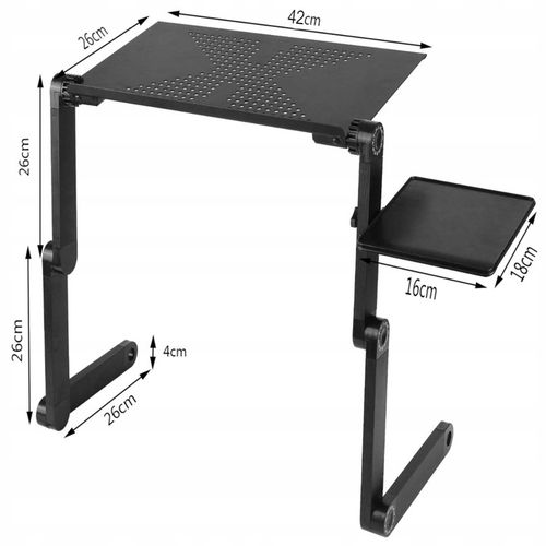 Stolik do laptopa REUGULOWANY GAMINGOWY Z WENTYLATOREM podstawka pod łóżka na Arena.pl
