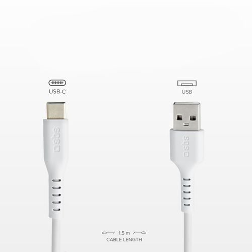 kabel przewód usb-a - usb-c 1.5m - biały na Arena.pl