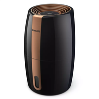Philips | HU2718/10 | Nawilżacz | 17 W | Pojemność zbiornika na wodę 2 L | Dla pomieszczeń o powierzchni do 32 m² | Technologia NanoCloud | Pojemność nawilżania 200 ml/godz | Czarny/Miedziany.
