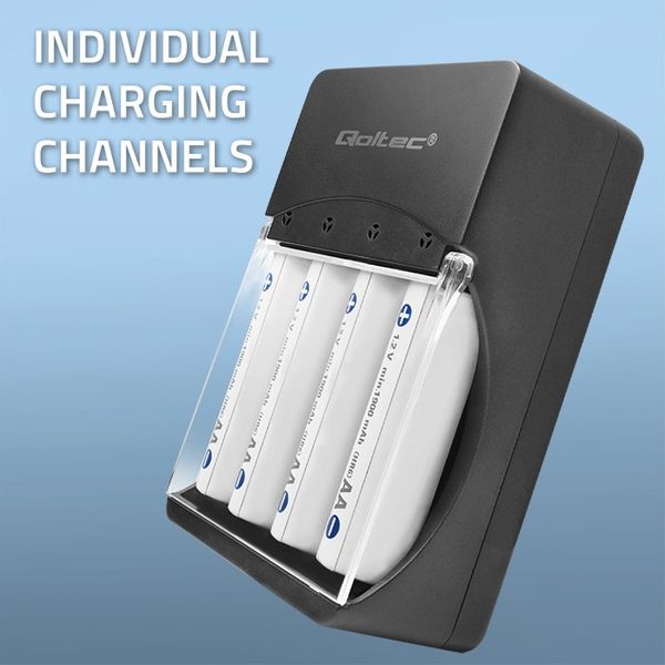 Qoltec Ładowarka do akumulatorków Ni-MH typu R03/AAA R6/AA | 300mA zdjęcie 3