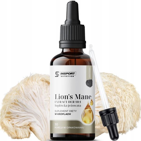 SOPLÓWKA JEZOWATA LIONS MANE 30ml Krople PAMIĘĆ Koncentracja | INSPORT zdjęcie 1