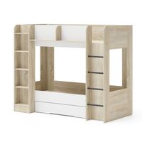 Antresola łóżko piętrowe FUJI dąb sonoma / biały mat