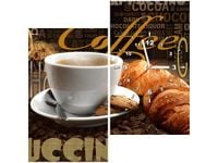 60X60CM ZEGAR PORANNA KAWA OBRAZ DREWNO ŚCIAN KWADRAT