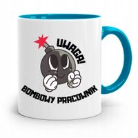 Pracownika Kubek Błękitny Bombowy Pracownik Z Nadrukiem Ze Zdjęciem