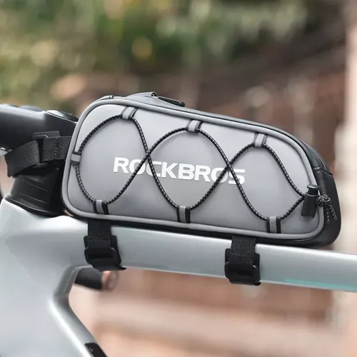 Torba sakwa rowerowa mocowana na ramę 0.9l - srebrna na Arena.pl