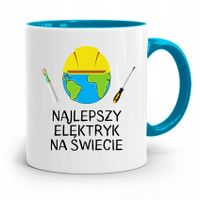 Kubek Błękitny Najlepszego Elektryka Na Świecie Z Nadrukiem Ze Zdjęciem