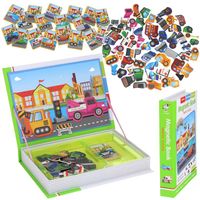 Układanka Książka Magnetyczna Magnesy Puzzle Pojazdy Auta Transport 77 el.