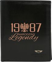 Portfel męski skórzany czarny GRAWER prezent na urodziny personalizacja