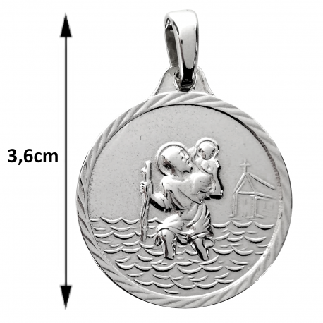 SREBRNY MEDALIK ŚWIĘTY KRZYSZTOF SREBRO PRÓBY 925 zdjęcie 1