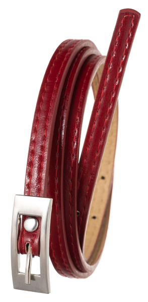 pasek damski pu wąski  0,9 cm bb-cv-11 red 110 zdjęcie 1