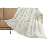 Koc 150x200 Narzuta na Łóżko Sofę Dwustronny Plusz Króliczy Polar Biały