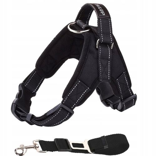 Szelki dla psa + Smycz BEZUCISKOWE czarne rozm XL Labrador Golden Owczarek na Arena.pl