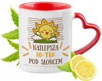 80 Urodziny Czerwony Z Uszkiem W Kształcie Serca Na Prezent