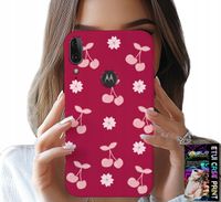 ETUI DO MOTOROLA MOTO E6 PLUS - WISIENKI, WIŚNIE NA BORDOWYM TLE + FOLIA