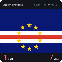 Karta eSIM Internet Zielony Przylądek 1 GB na 7 dni - bez rejestracji