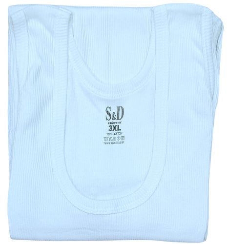 PODKOSZULKA KOSZULKA MĘSKA 100 % BAWEŁNA PRĄŻKOWANA BIAŁA OKRĄGŁY - L na Arena.pl