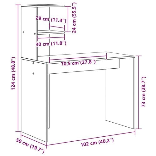 Biurko Stare drewno 102 x 50 x 124 cm Materiał drewnopochodny na Arena.pl