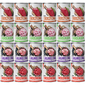 MOKRA KARMA DLA PSA TufTuf Puszka mielonka MIX SMAKÓW ZESTAW 24x400g