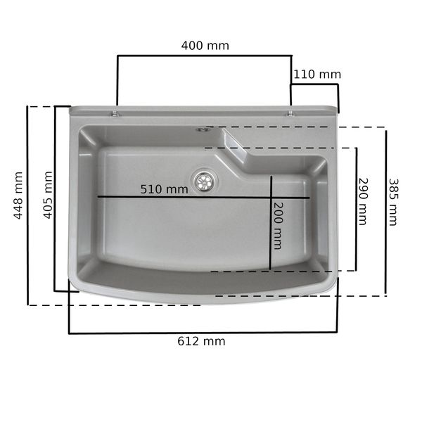 Zlew gospodarczy roboczy komora bateria dozownik zdjęcie 3