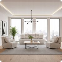 Zestaw KIMO funkcja spania sofa fotele Family Meble beżowy Twisster sztruks